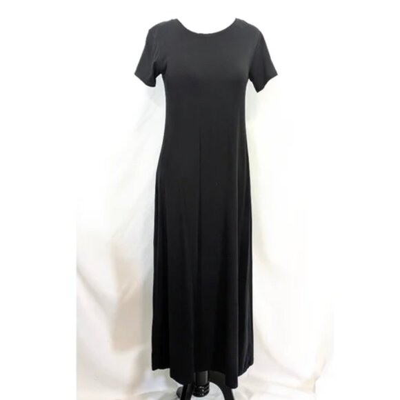 Uniqlo Black T-shirt Dress With Built In Bra - Size Small - Picture 2 of 5